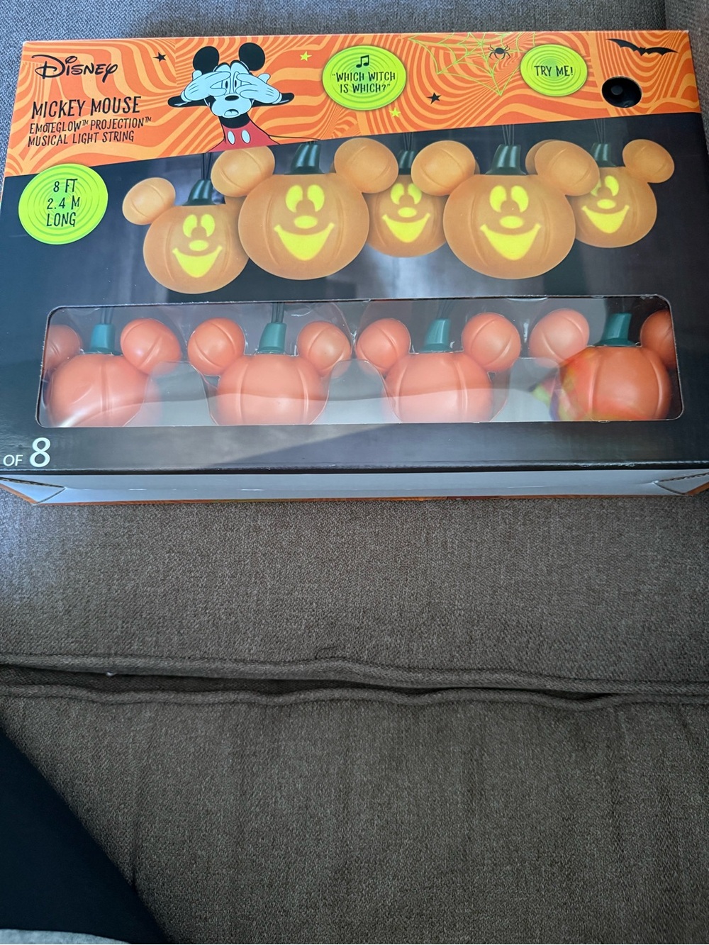 Disney Mickey Mouse Halloween Pumpkin EmoteGlow Projection Musical Lights 8ft 8p